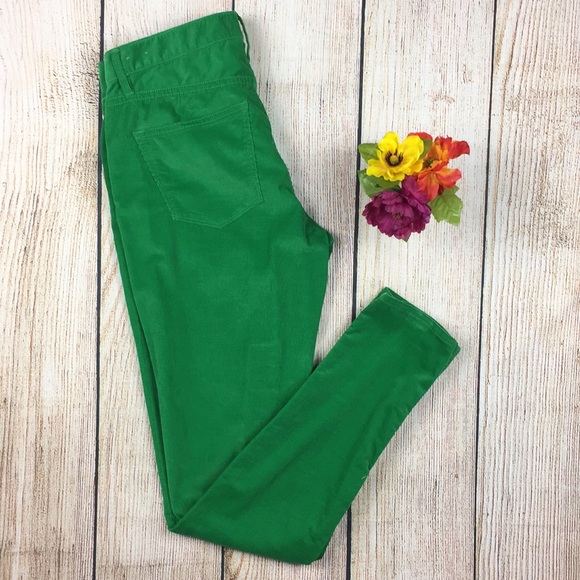 Madewell Pants - [Madewell] Kelly Green Corduroy Skinny Pants 28X32